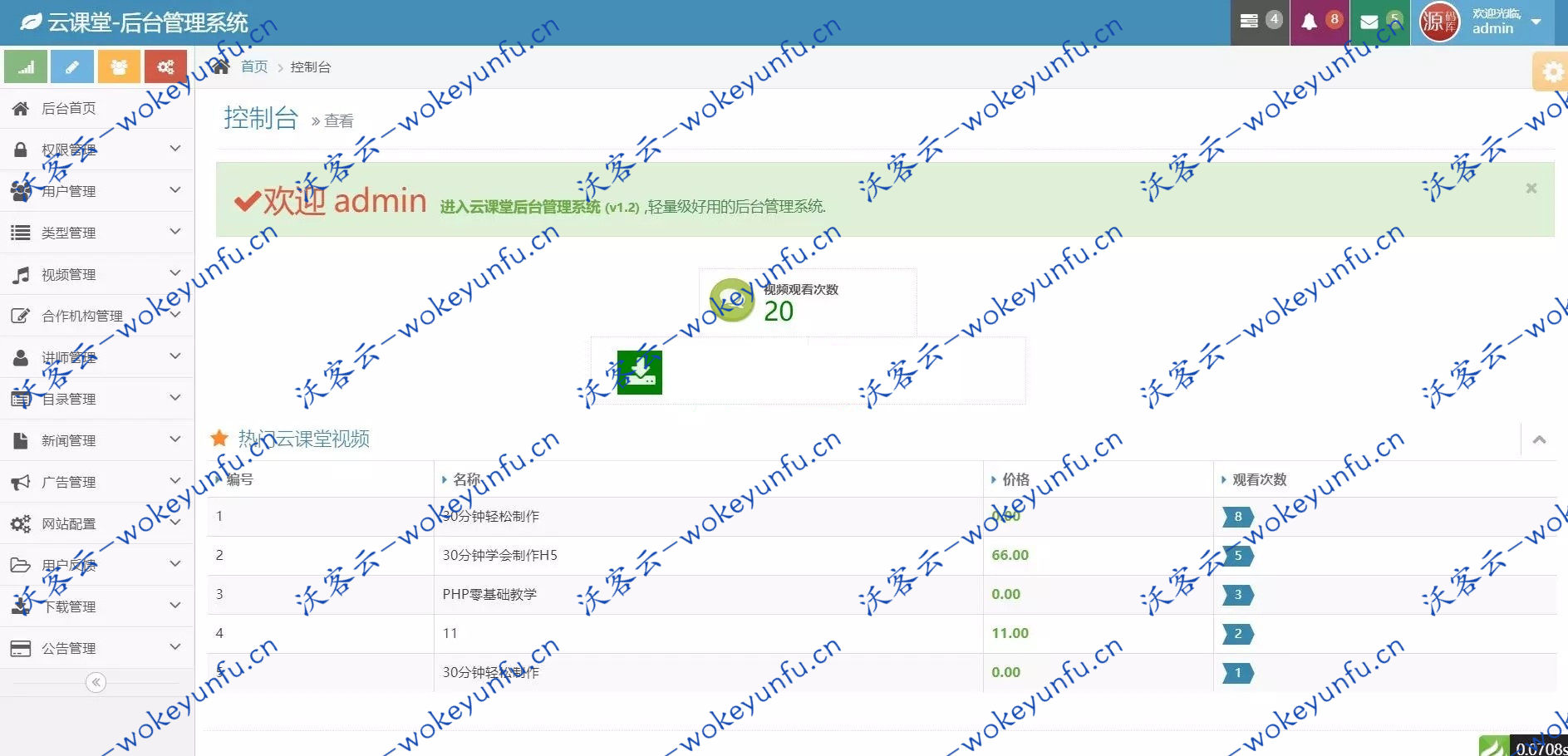 ThinkPHP仿网易云课堂在线教育平台网站源码、 在线视频教学平台整站源码下载，仿网易云课堂，全开源版本，适合二次开发