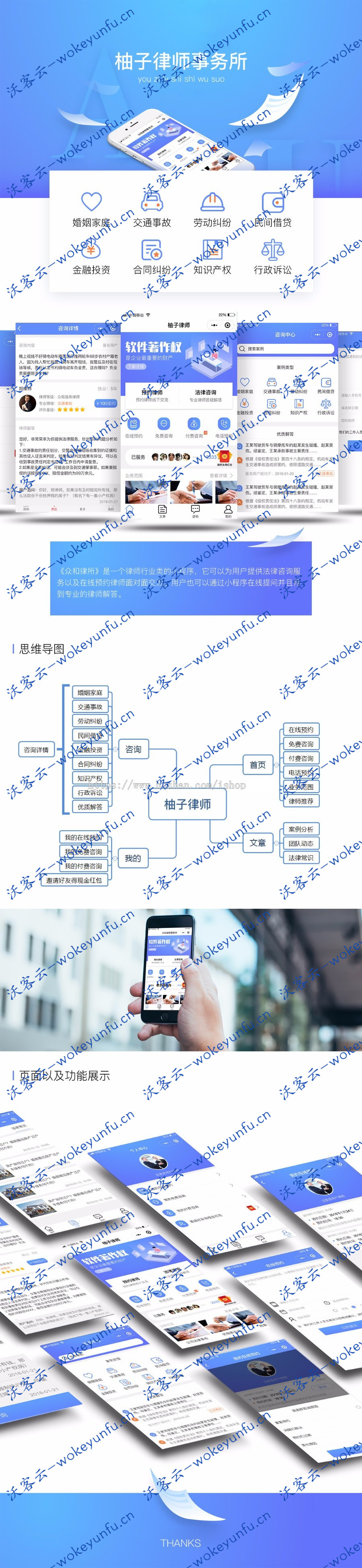 【柚子律师V1.7.0 】功能模块、小程序前端+后端、优化登陆授权方式