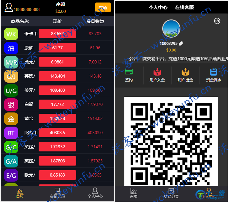 【微盘系统】TP开发+八方国际财贸微盘系统+时间盘+点位盘也有+可控[有演示站]