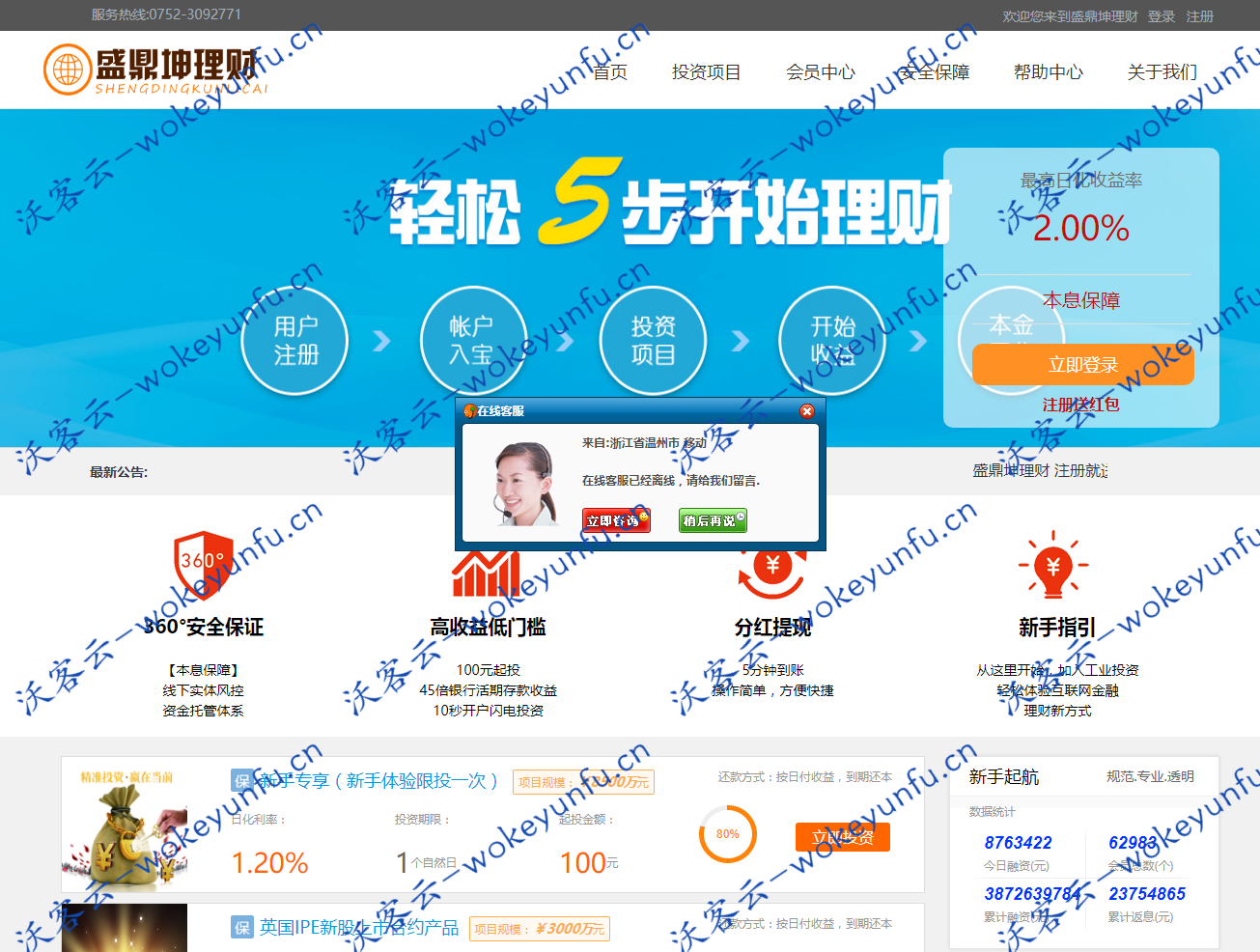 【金融理财网站源码】投资网站源码+系统基金+完整会员系统+安卓APP+环旭第三方支付