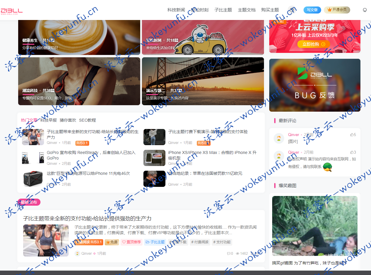 【zibll V3.1】WordPress主题+最新版本zibll3.0破解版+子比主题+全新的VIP会员系统功能