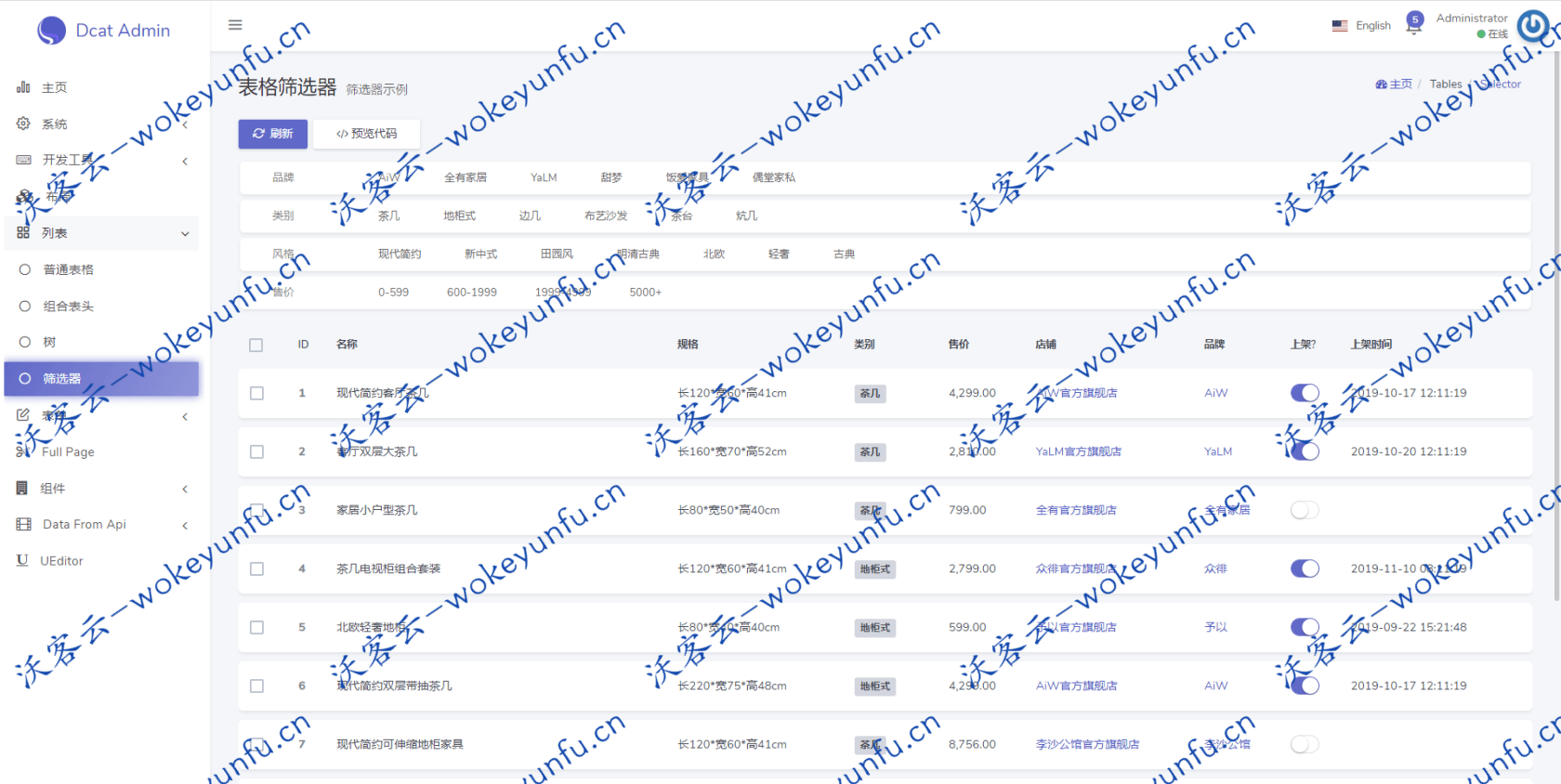 【Dcat Admin后台构建工具 v1.7.6】高颜值后台系统+支持页面一键生成CURD代码+开箱即用