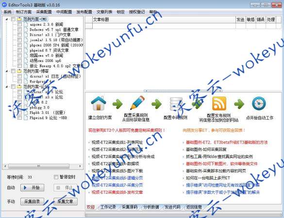 【ET采集3 v3.5.9】免费采集软件EditorTools+中小网站自动更新利器+全自动无人值守