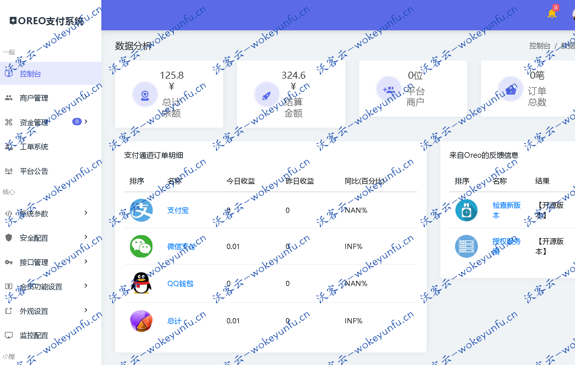 【Oreo易支付开源版 v5.0】支持批量生成商户+支持各种程序对接+即时到账功能