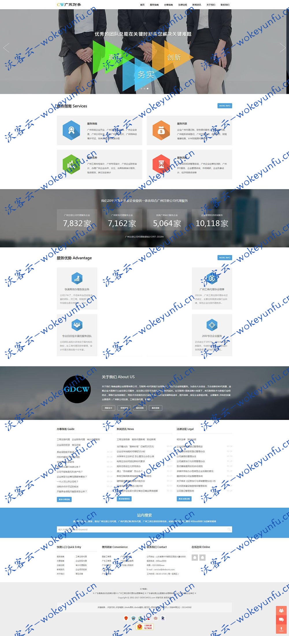 【响应式工商注册代理企业网站模板】织梦模板+审计投资金融财务管理类网站+自适应手机端